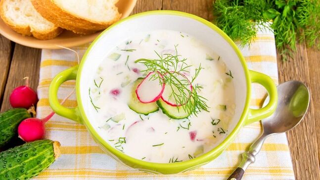 hogyan kell főzni az okroshkát a Dukan diéta szerint